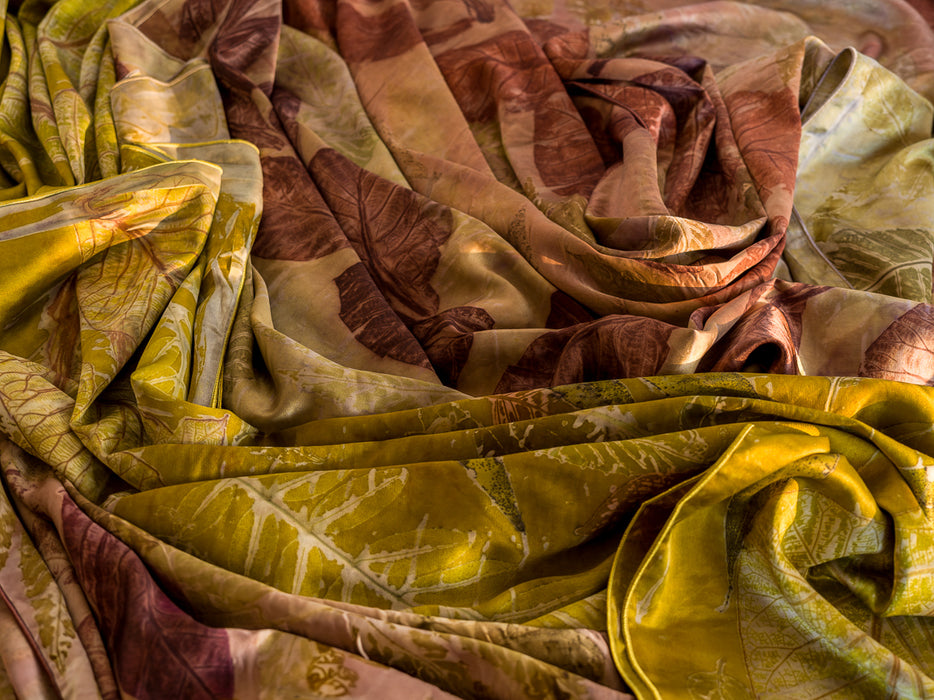 Silk Scarves with Nature's Alchemy Printing